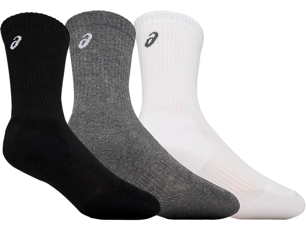 Asics Crew Socks 3 Pack | Black/White/Grey - Image 2