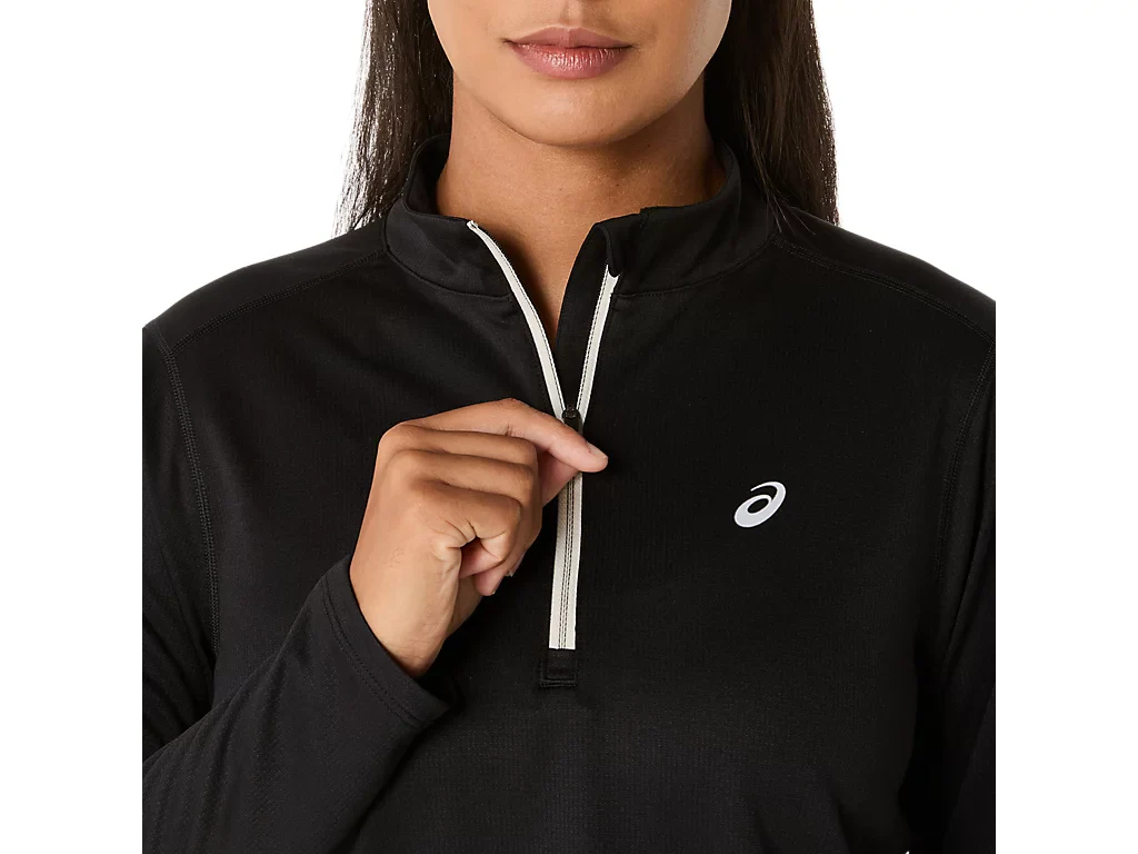 Asics Icon 1/2 Zip Top | Black - Image 5