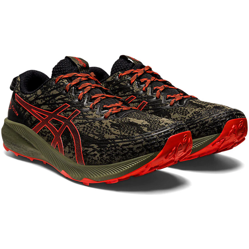 ASICS MENS FUJI LITE 3 | MANTLE GREEN/CHERRY TOMATO - Image 3