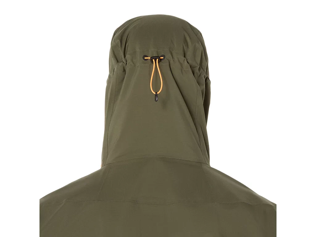 Asics Mens Fujitrail Waterproof Jacket | Mantle Green - Image 6