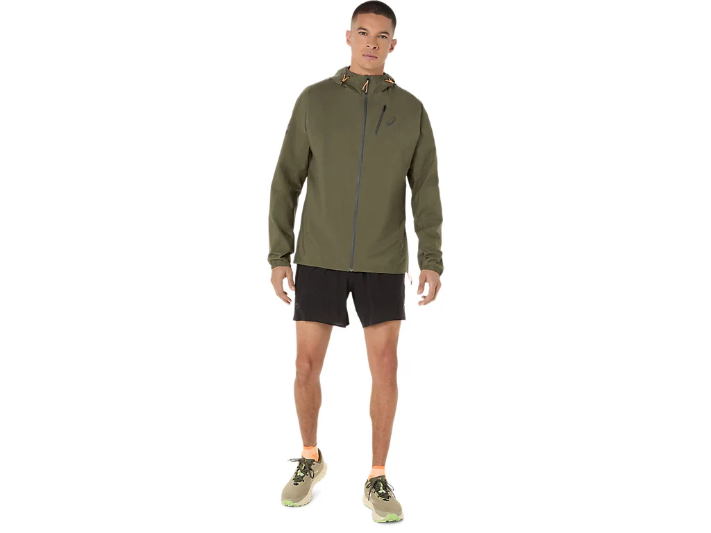 Asics Mens Fujitrail Waterproof Jacket | Mantle Green - Image 7