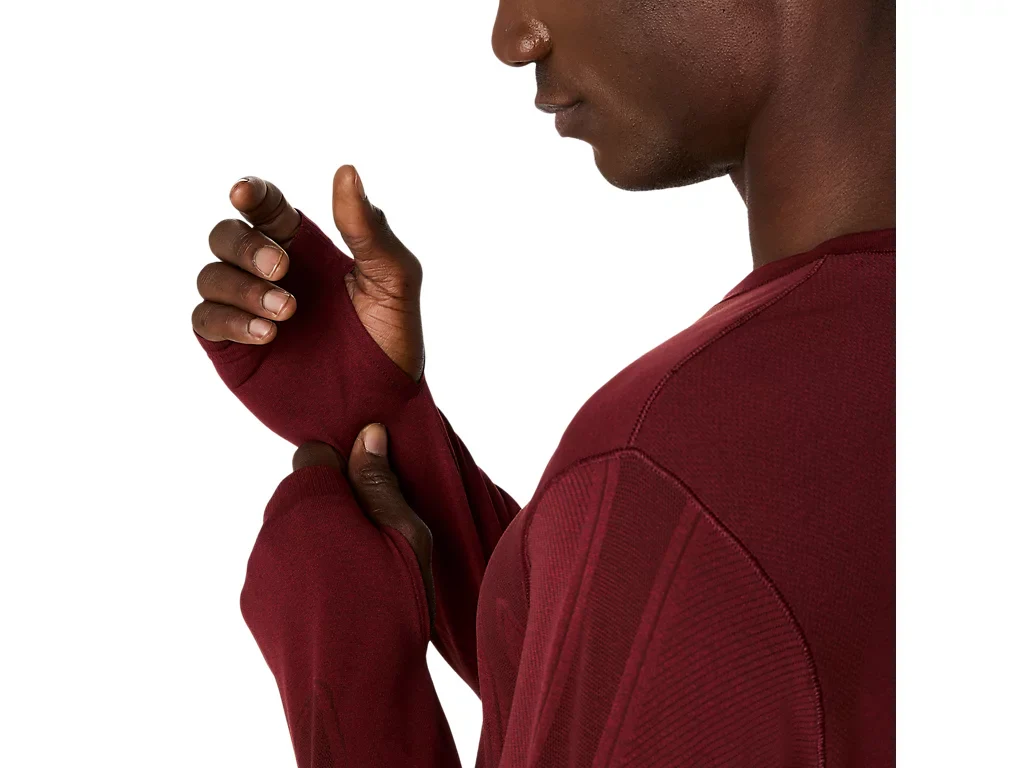 Asics Road Seamless LS Top | Dark Red Planet - Image 3