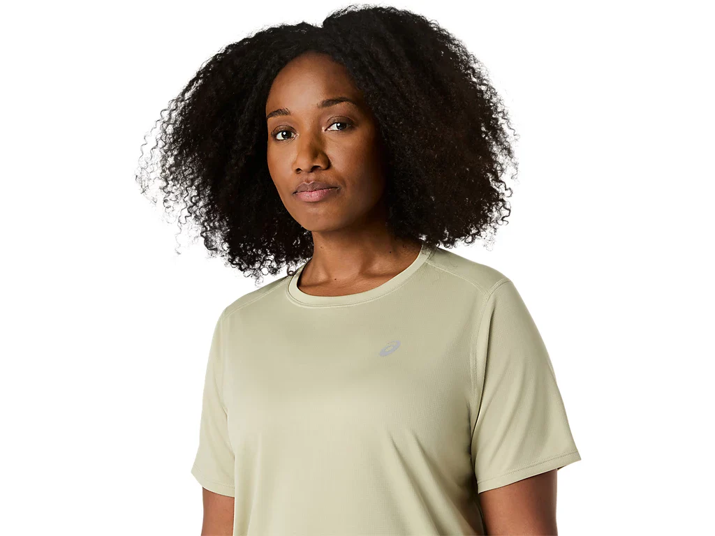 Asics Womens Core SS Top | Khaki - Image 3