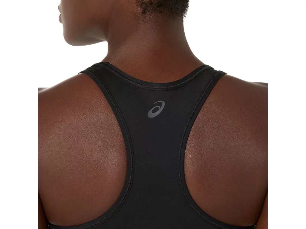Asics Womens Essential Padless Logo Bra | Black - Image 5