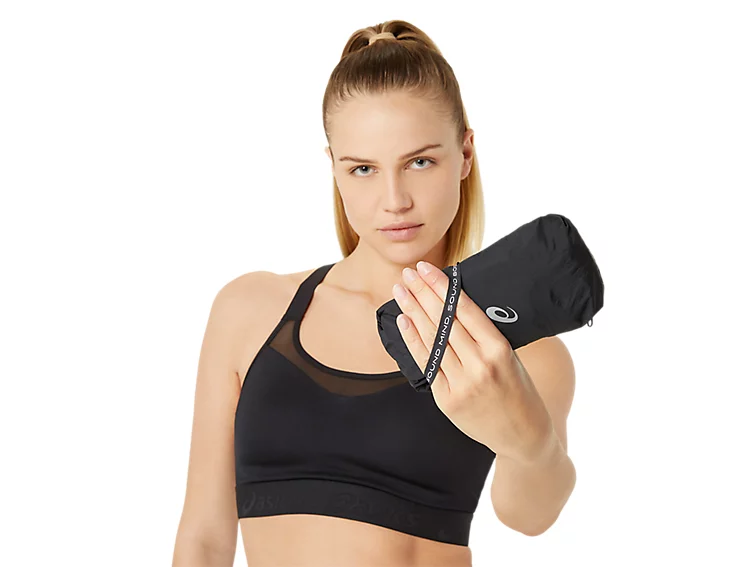 Asics Womens Road Packable Jacket | Black - Image 10