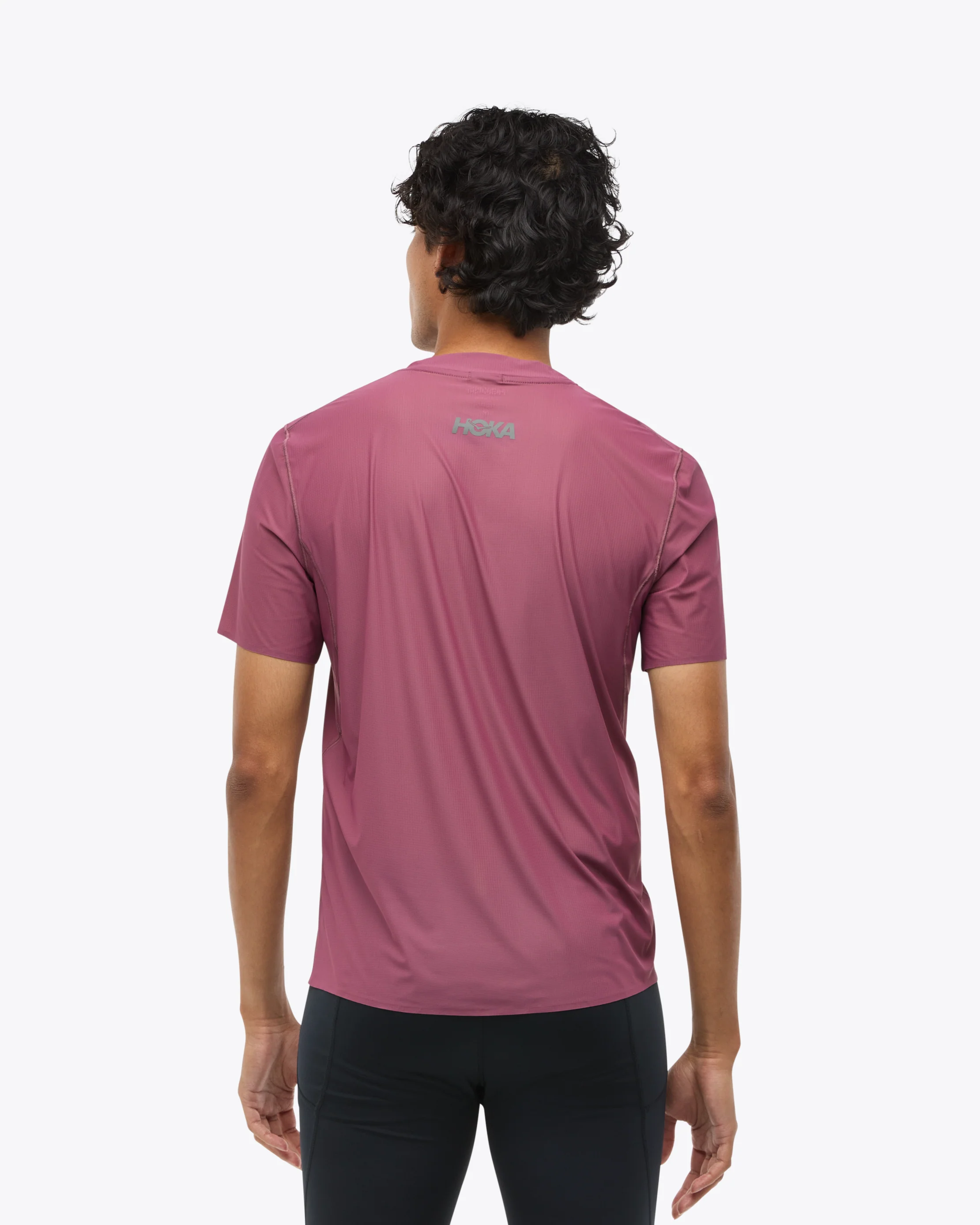 Hoka Mens Airolite Run Short Sleeve Tee | Dried Fig - Image 2