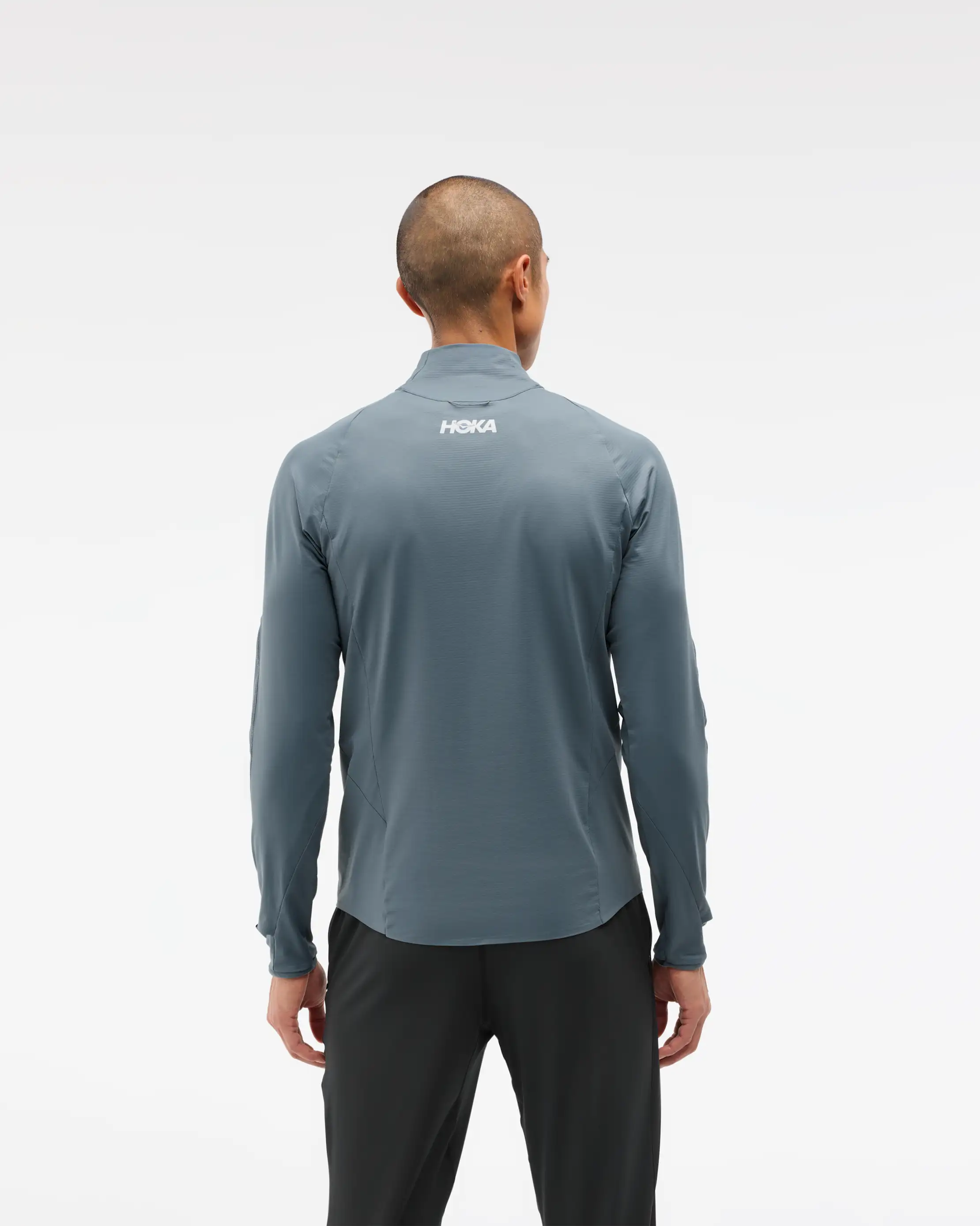 Hoka Mens Glidetech 1/4 Zip | Faded Navy - Image 2