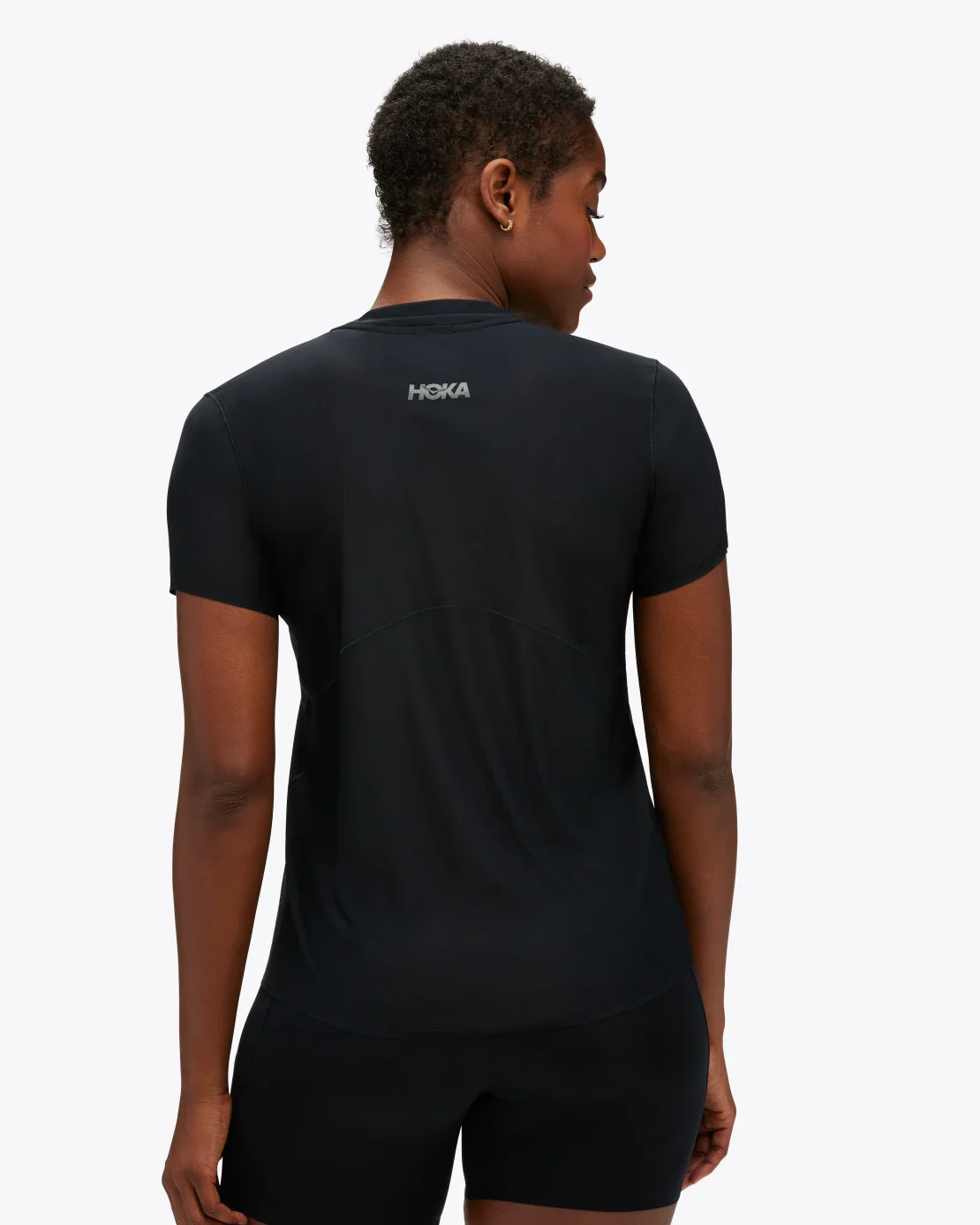 Hoka Womens Airolite Run Short Sleeve Tee | Black - Image 4