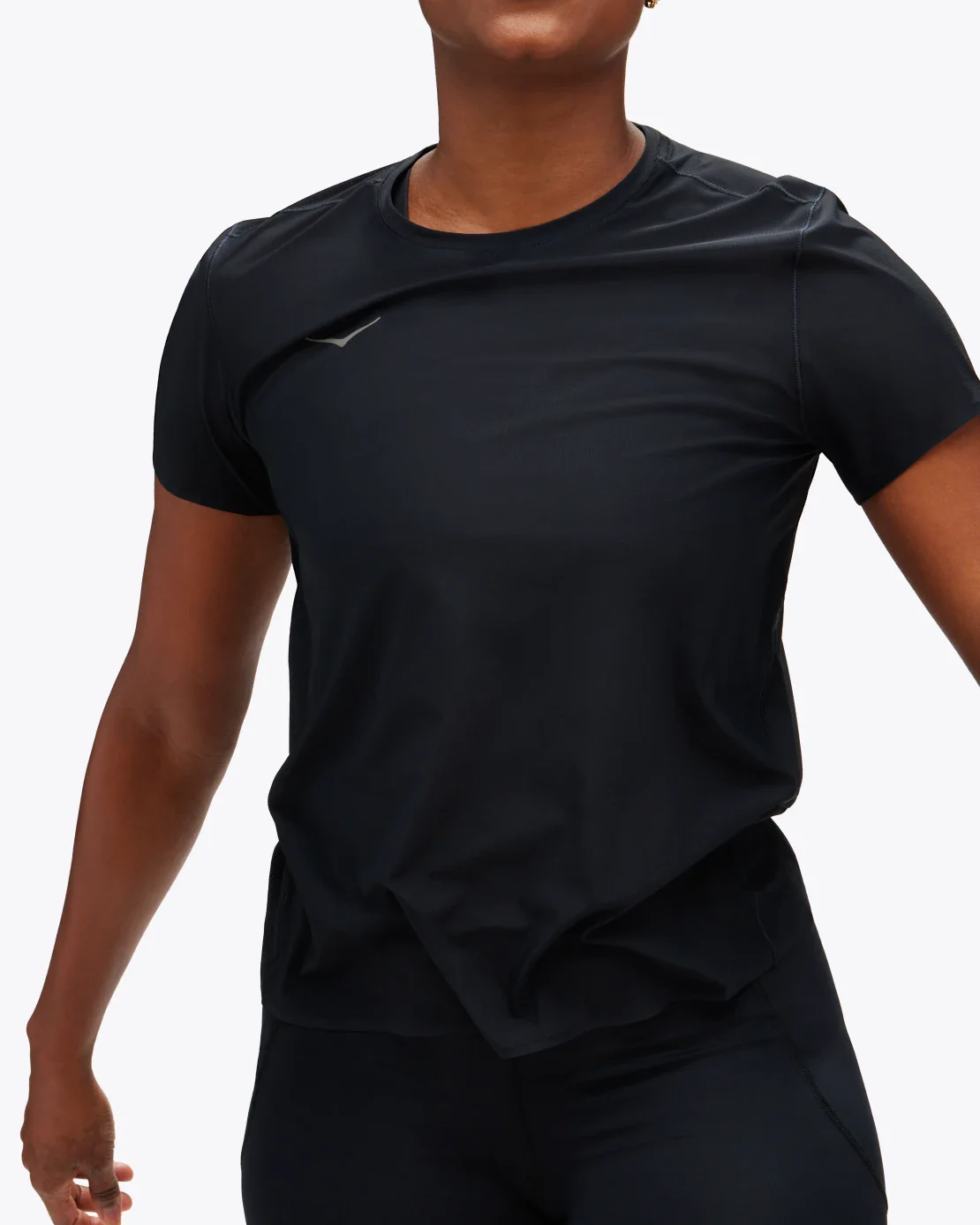 Hoka Womens Airolite Run Short Sleeve Tee | Black - Image 5