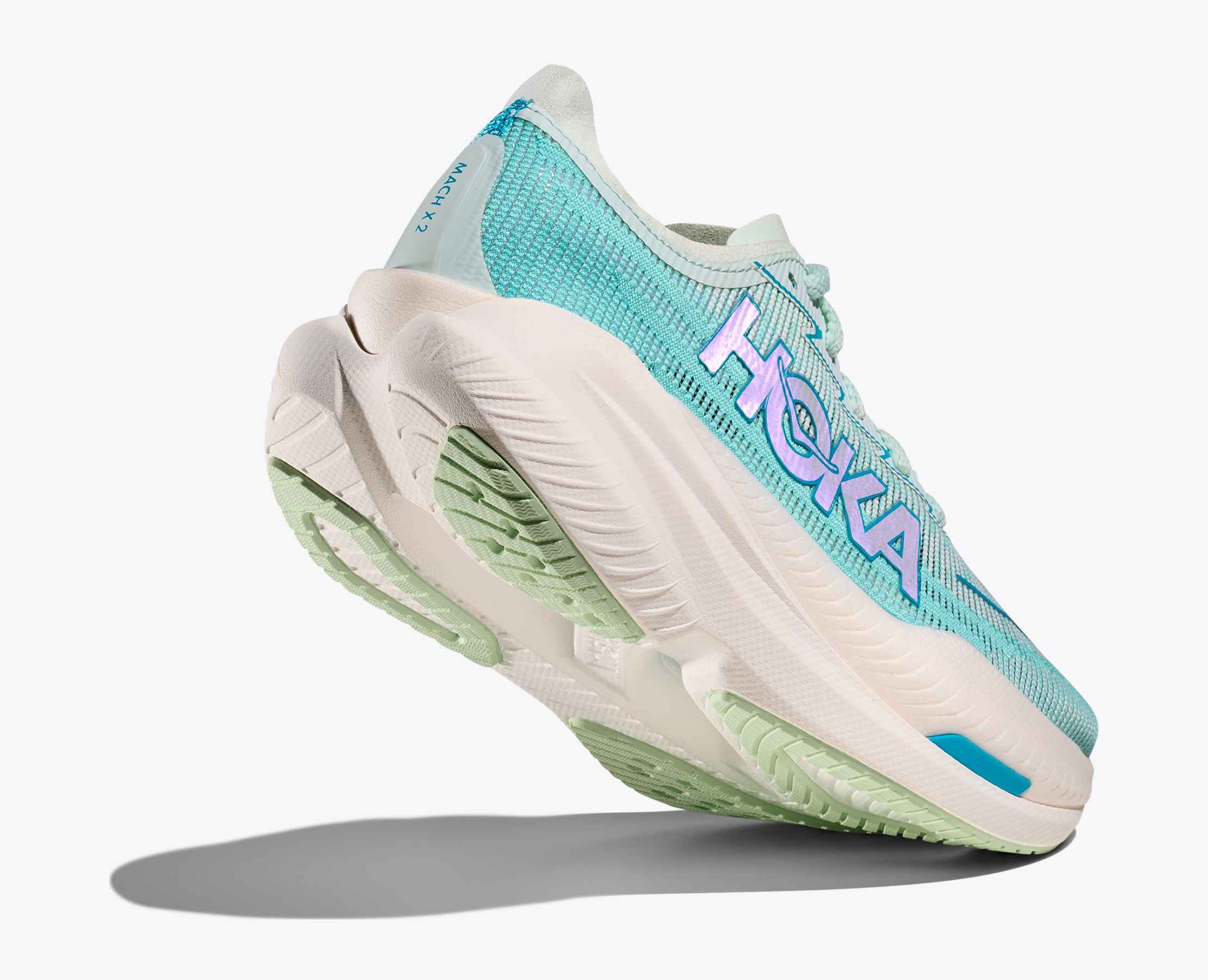 Hoka Womens Mach X 2 | Snow Melt / Blue Spark - Image 4