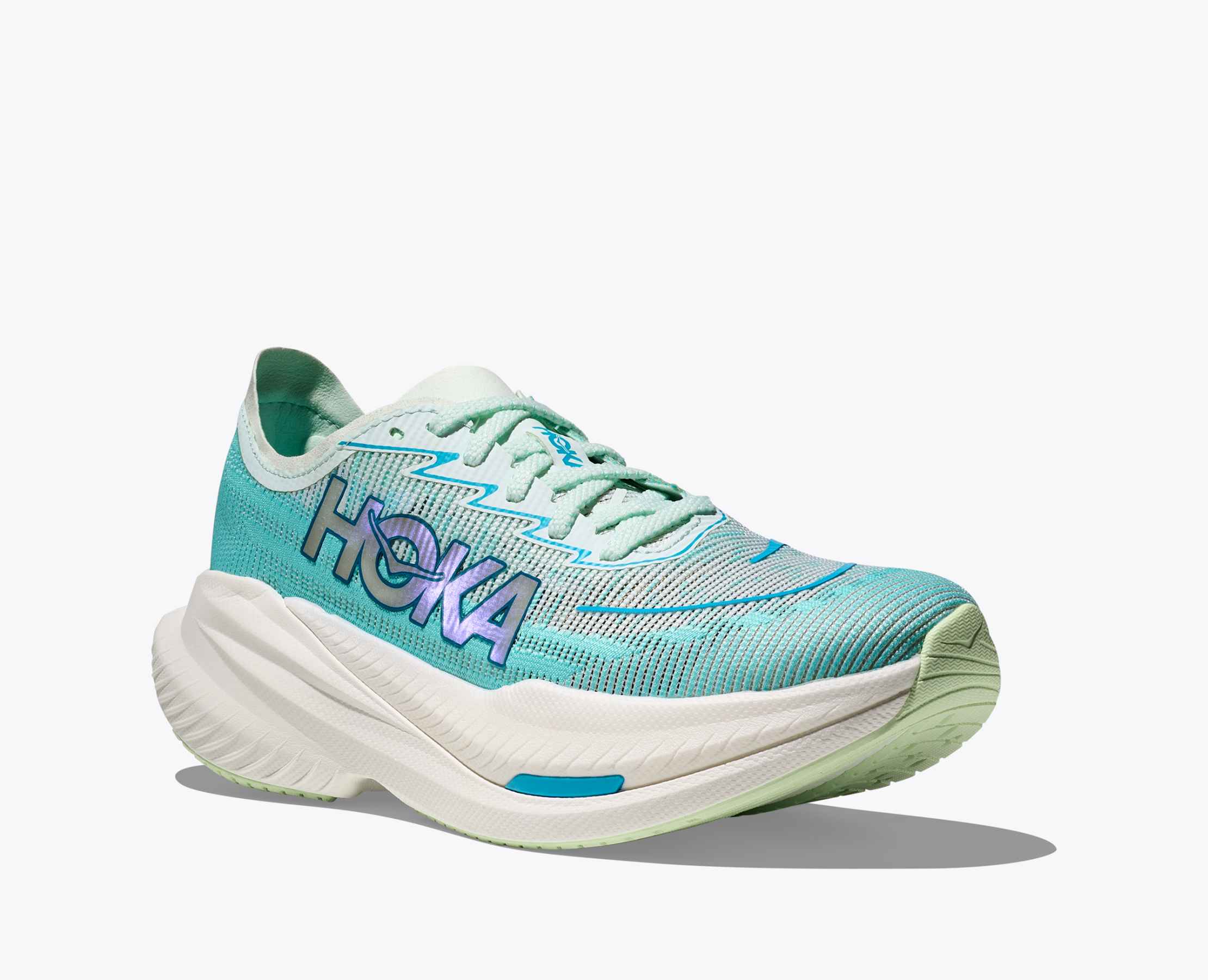 Hoka Womens Mach X 2 | Snow Melt / Blue Spark - Image 6