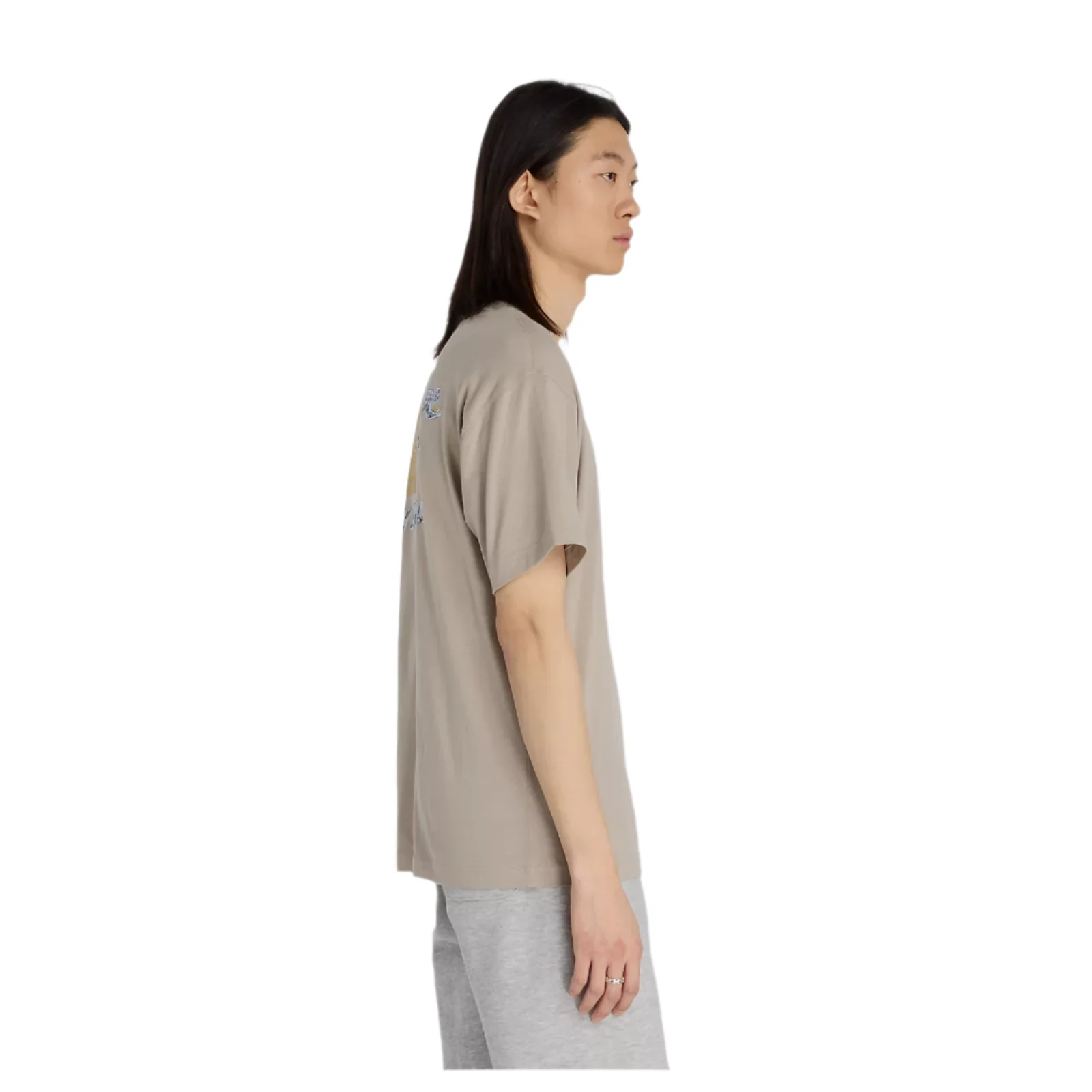 New Balance Mens Chrome Runner T-Shirt | Arid Stone - Image 2