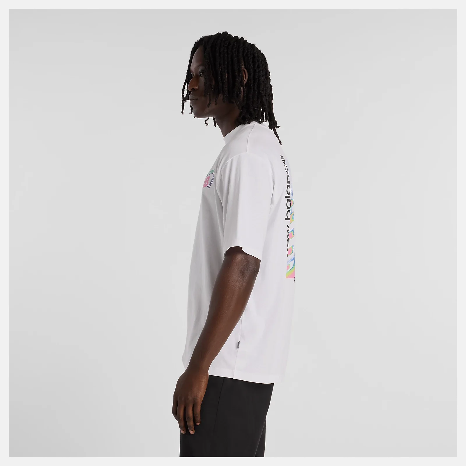 New Balance Mens Classic Neon Heat Map Logo Tee | White - Image 4