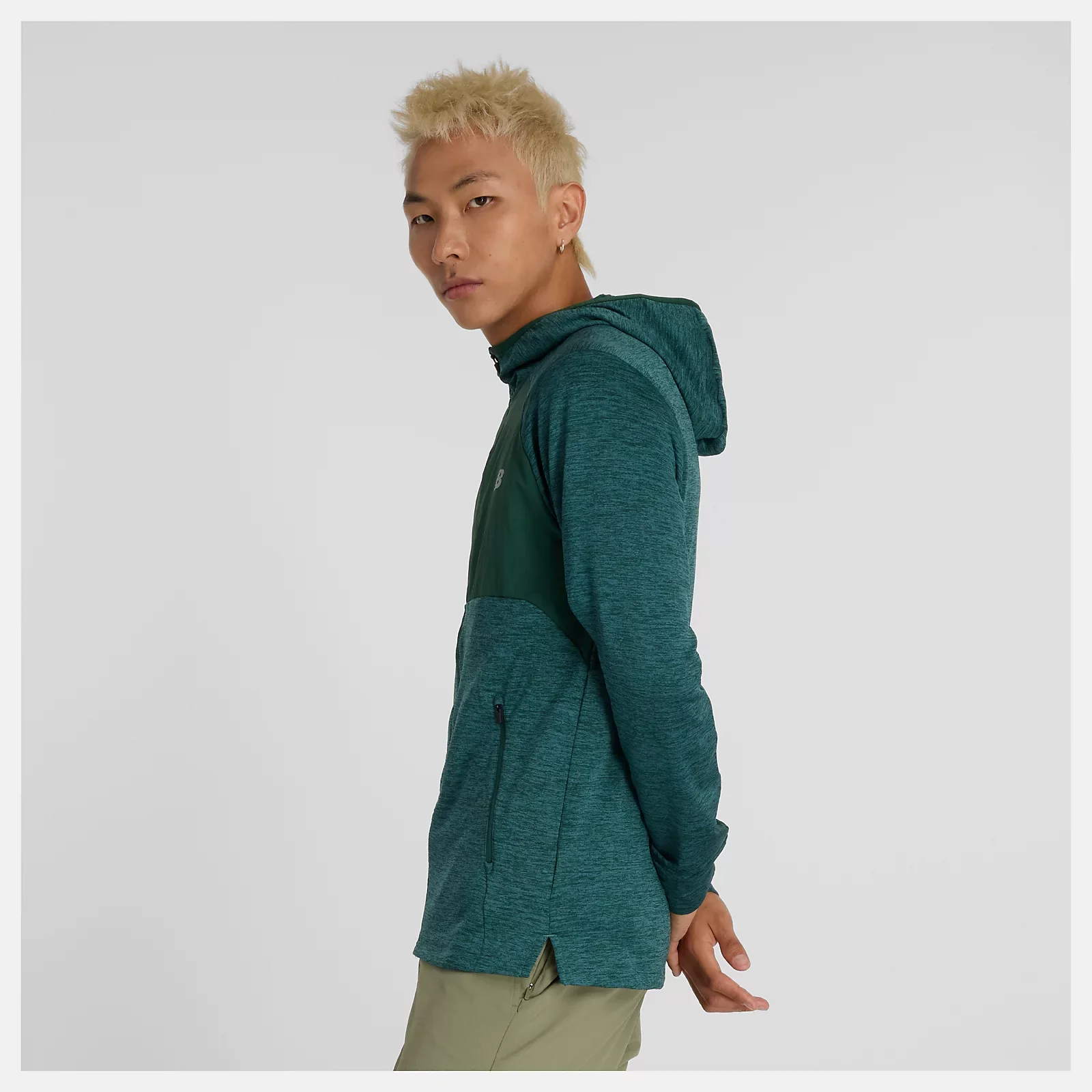New Balance Mens Heat Grid Hooded Full Zip | New Spruce - Image 8