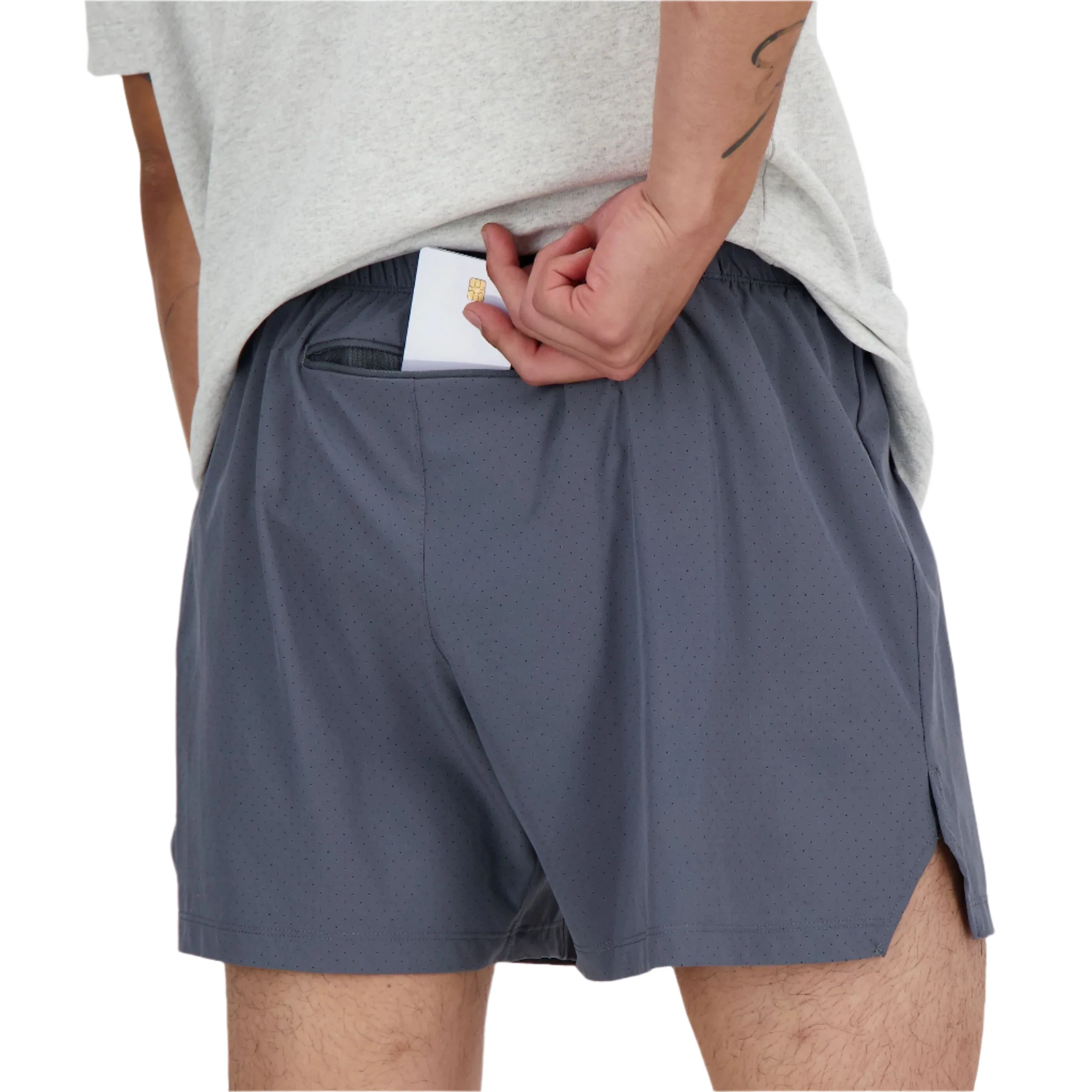 New Balance Mens RC 5" Short | Graphite Grey - Image 6