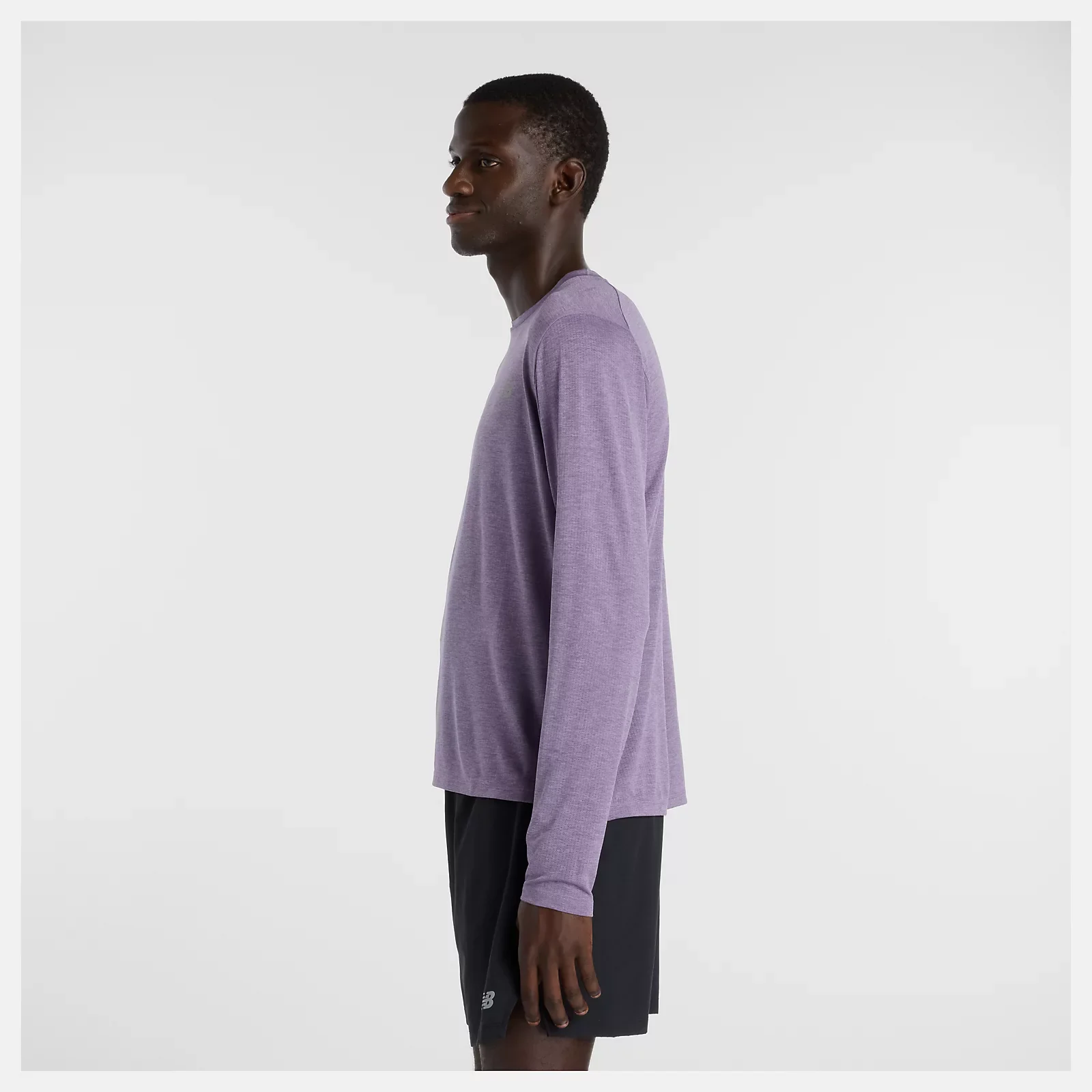 New Balance Mens RC Essential Long Sleeve Tee | Violet Heather - Image 3