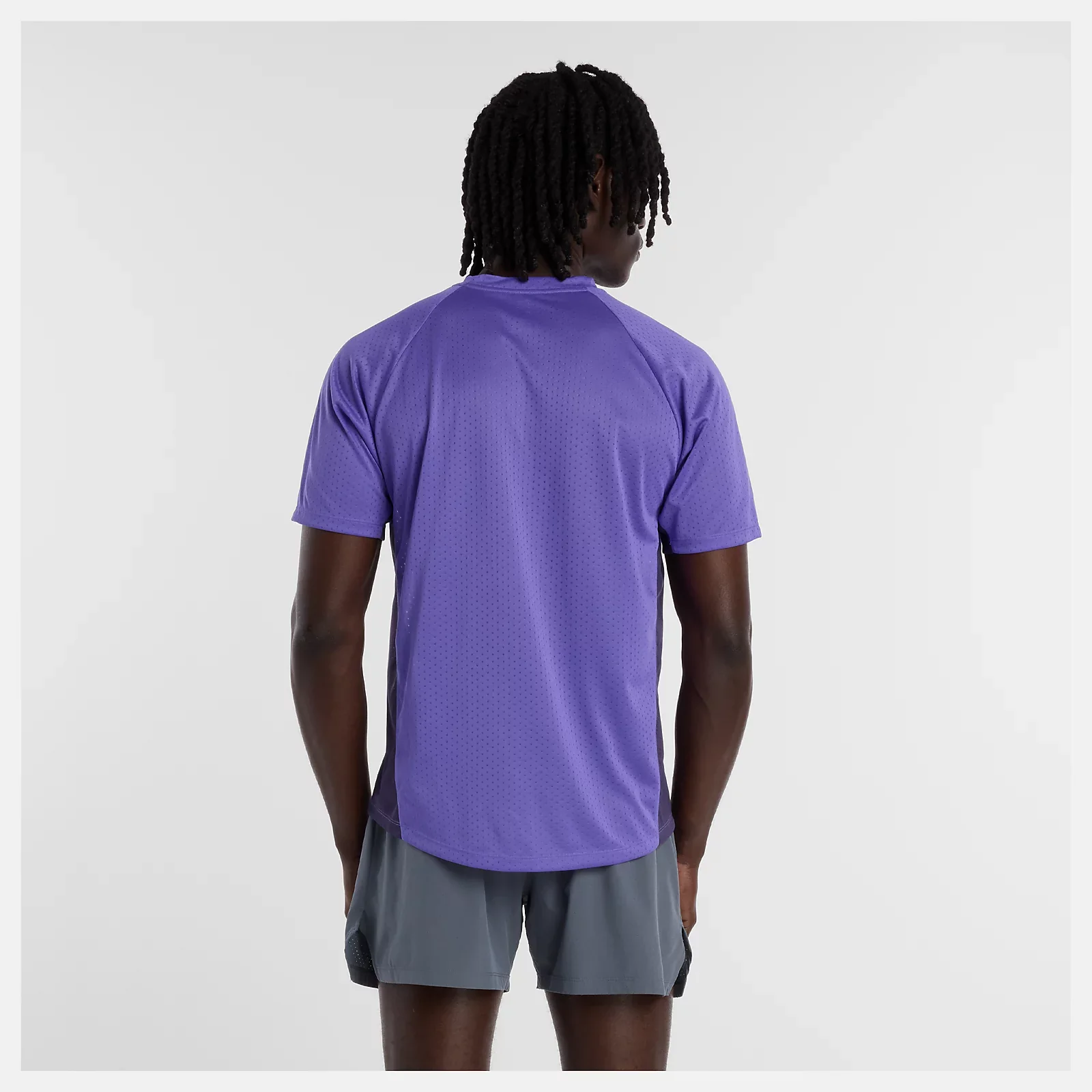 New Balance Mens Viz-Tech Run T-Shirt | Electric Purple - Image 3