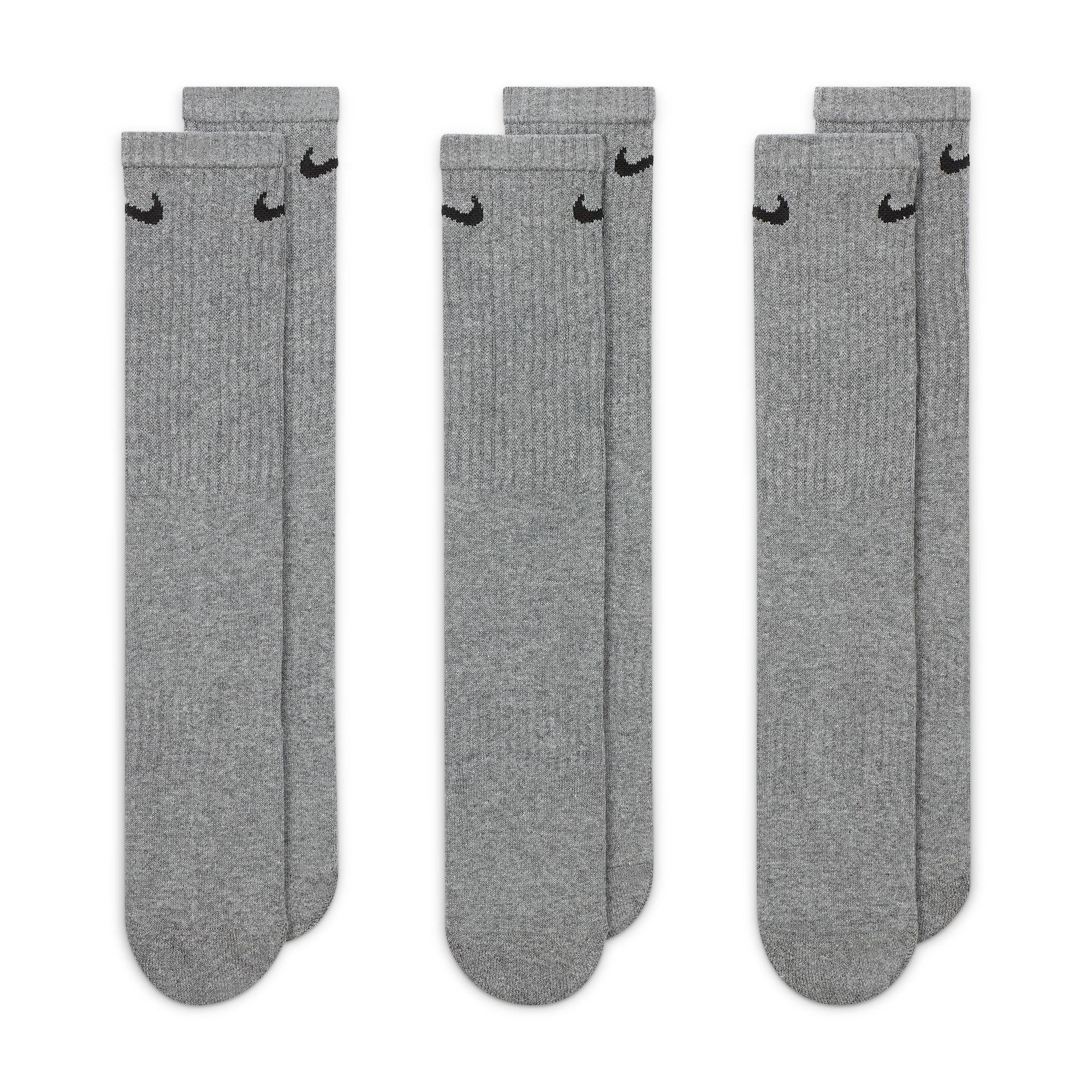 Nike Everyday Cushioned Crew Training Socks 3PK | Carbon Heather/Black - Image 4