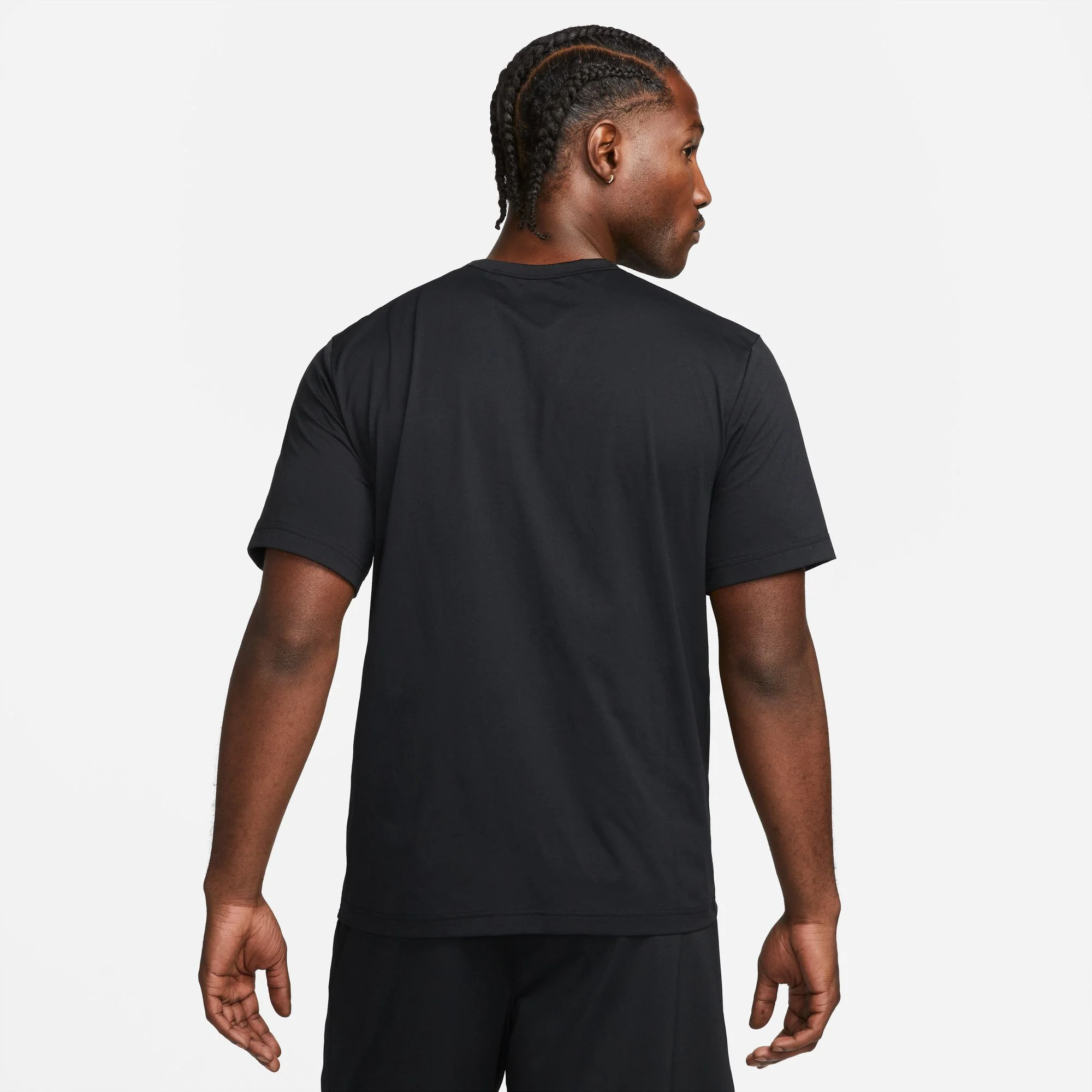 Nike Mens Dri-FIT UV Hyverse SS Tee | Black/White - Image 3