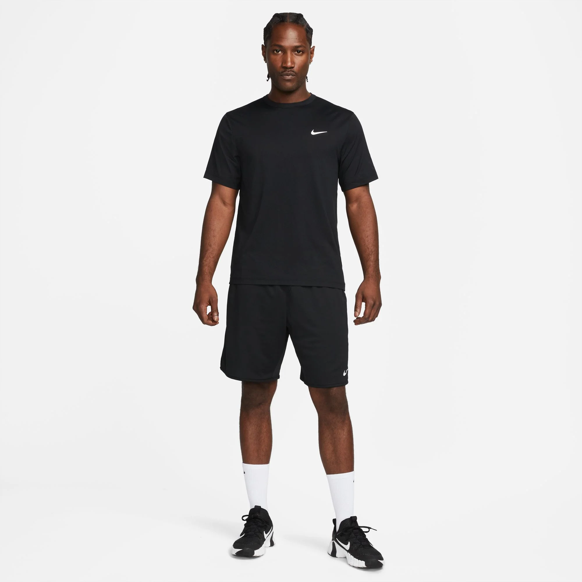 Nike Mens Dri-FIT UV Hyverse SS Tee | Black/White - Image 4