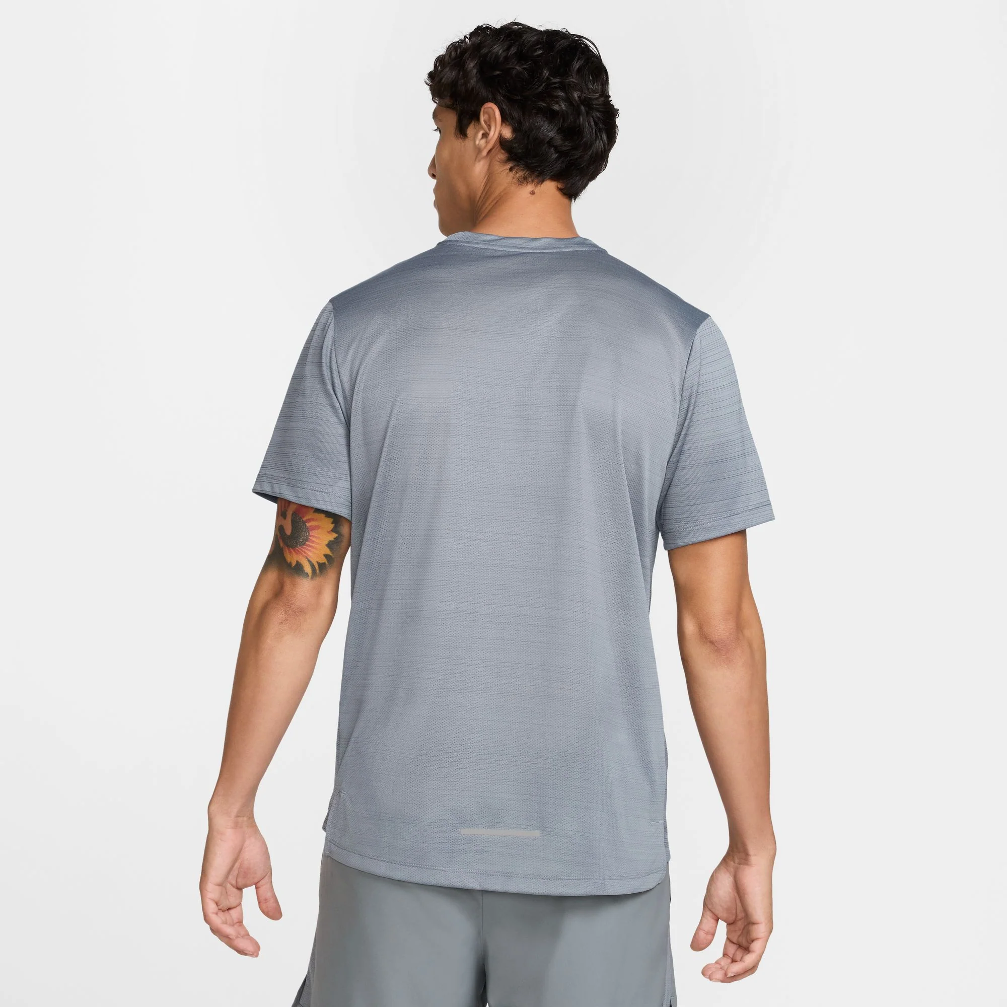 Nike Miler Short Sleeve Running Top | Cool Grey - Image 2