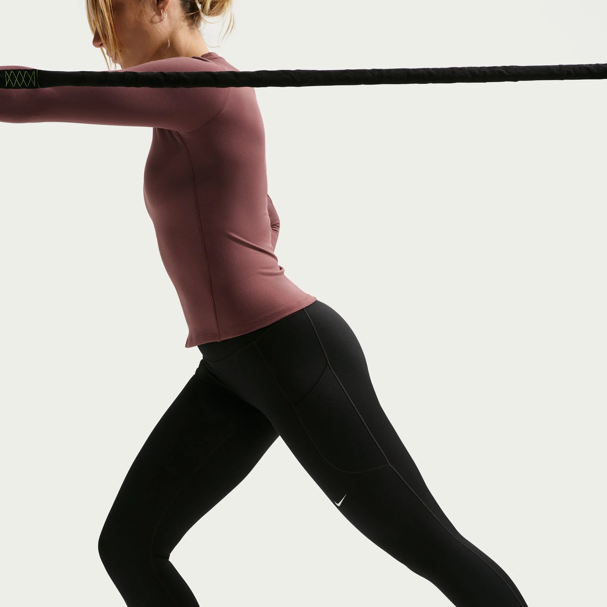 Nike One High Waisted 7/8 Leggings | Black/White - Image 5