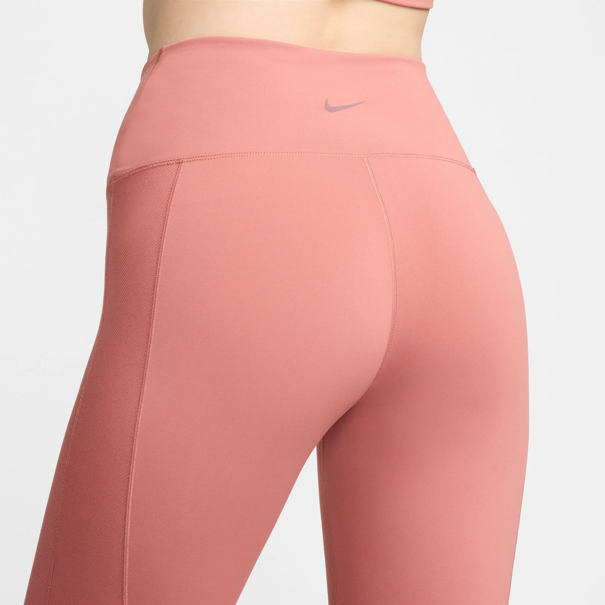 Nike Womens Dri-FIT One High-Waisted 7/8 Leggings | Canyon Pink/White - Image 4