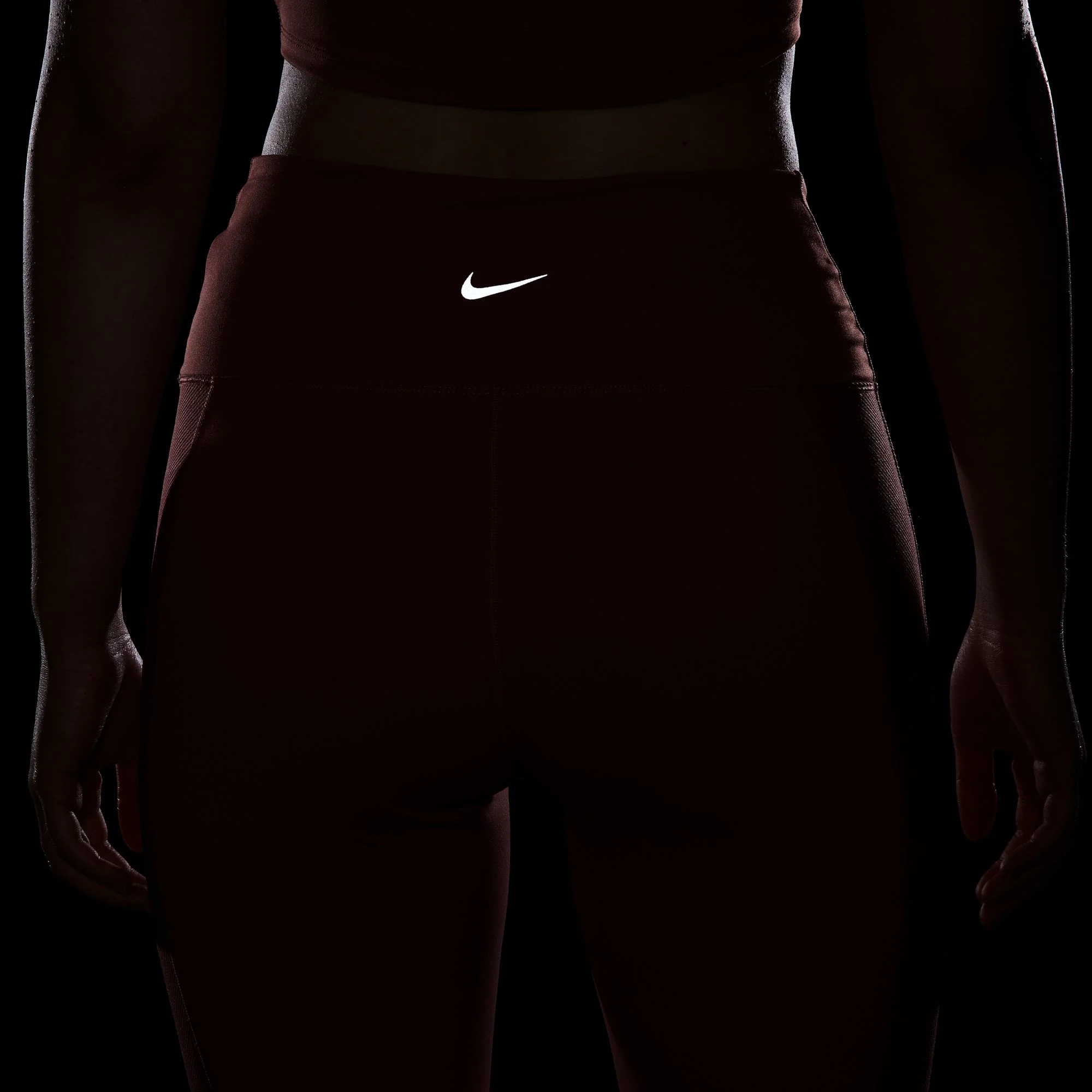 Nike Womens Dri-FIT One High-Waisted 7/8 Leggings | Canyon Pink/White - Image 7