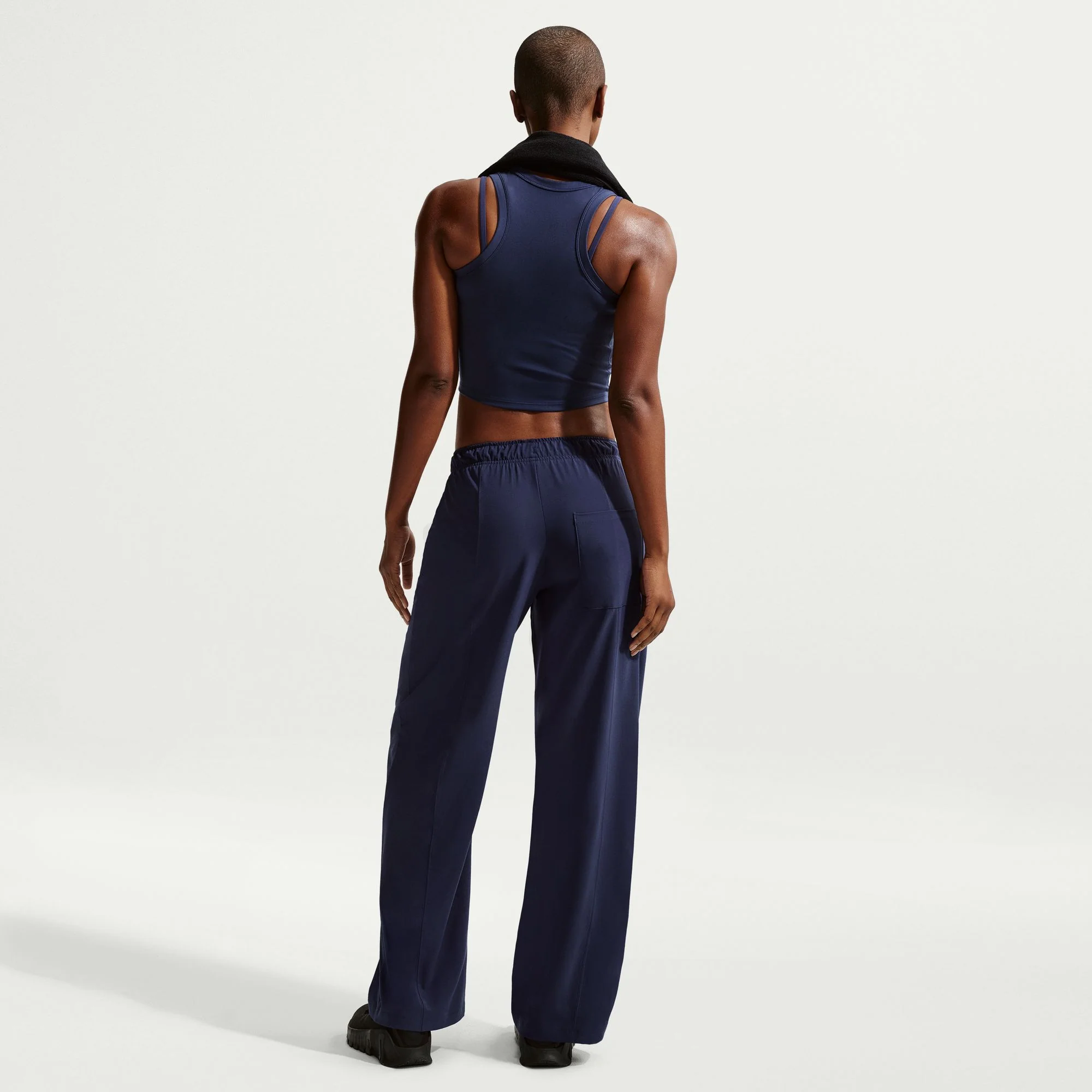 Nike Womens One Fitted Dri-FIT Cropped Tank | Midnight Navy - Image 3