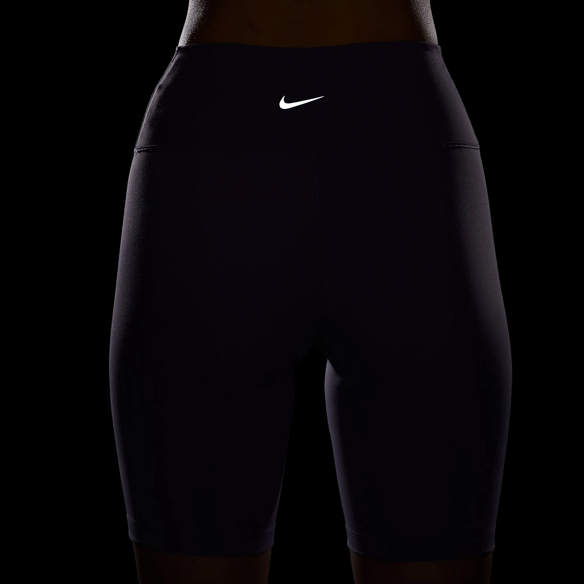 Nike Womens One High-Waisted 8" Biker Shorts | Daybreak/Black - Image 6