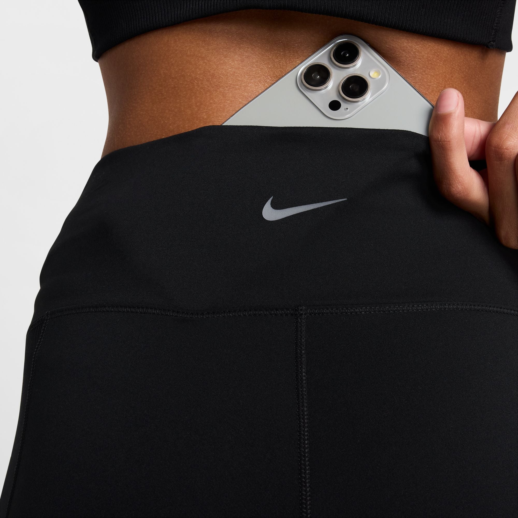 Nike Womens One Wrap High Waisted 5" Shorts | Black - Image 9