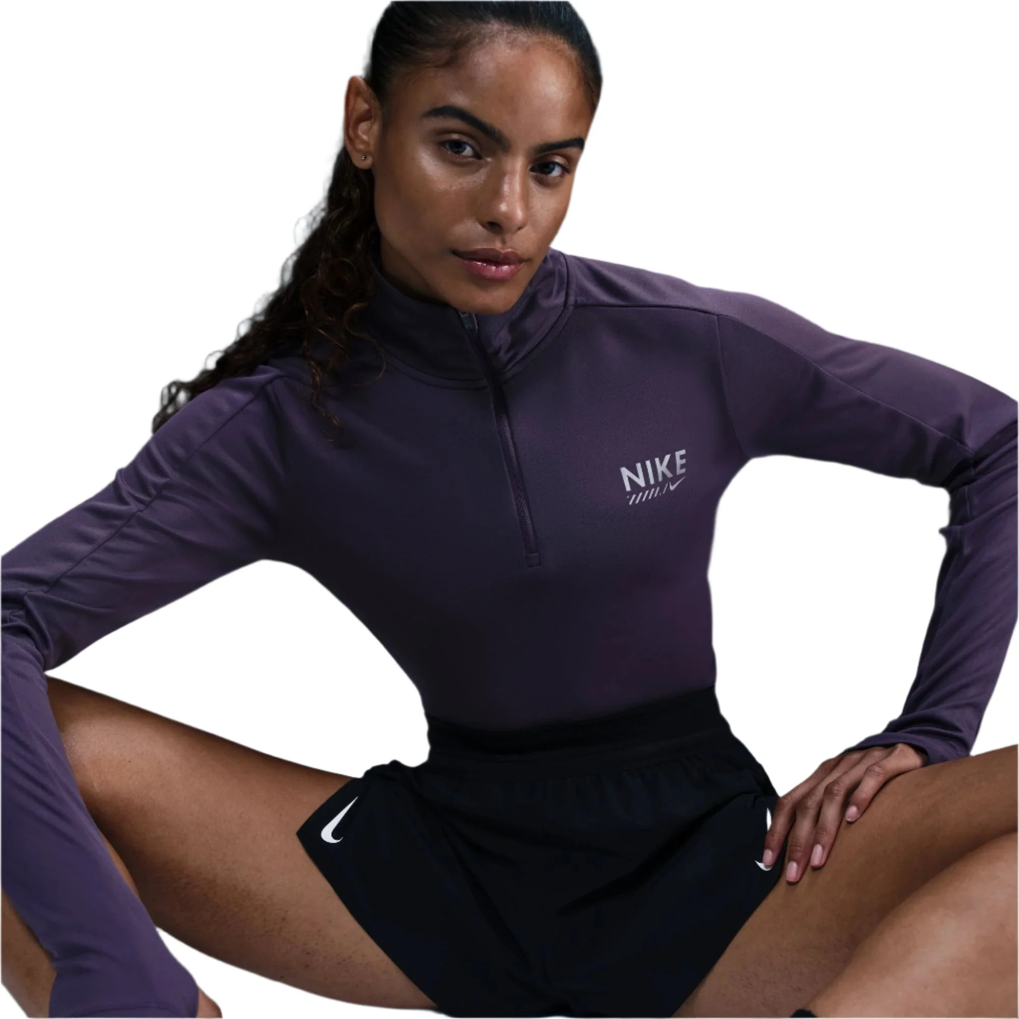 Nike Womens Pacer Dri-FIT 1/4 Zip | Dark Raisin - Image 5