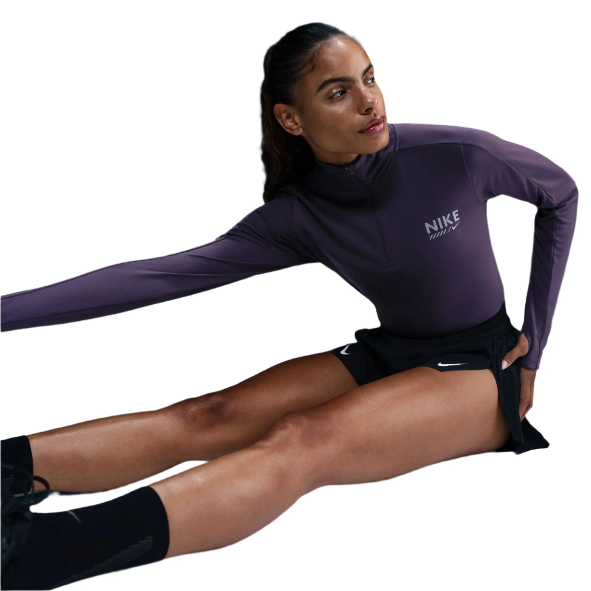 Nike Womens Pacer Dri-FIT 1/4 Zip | Dark Raisin - Image 6