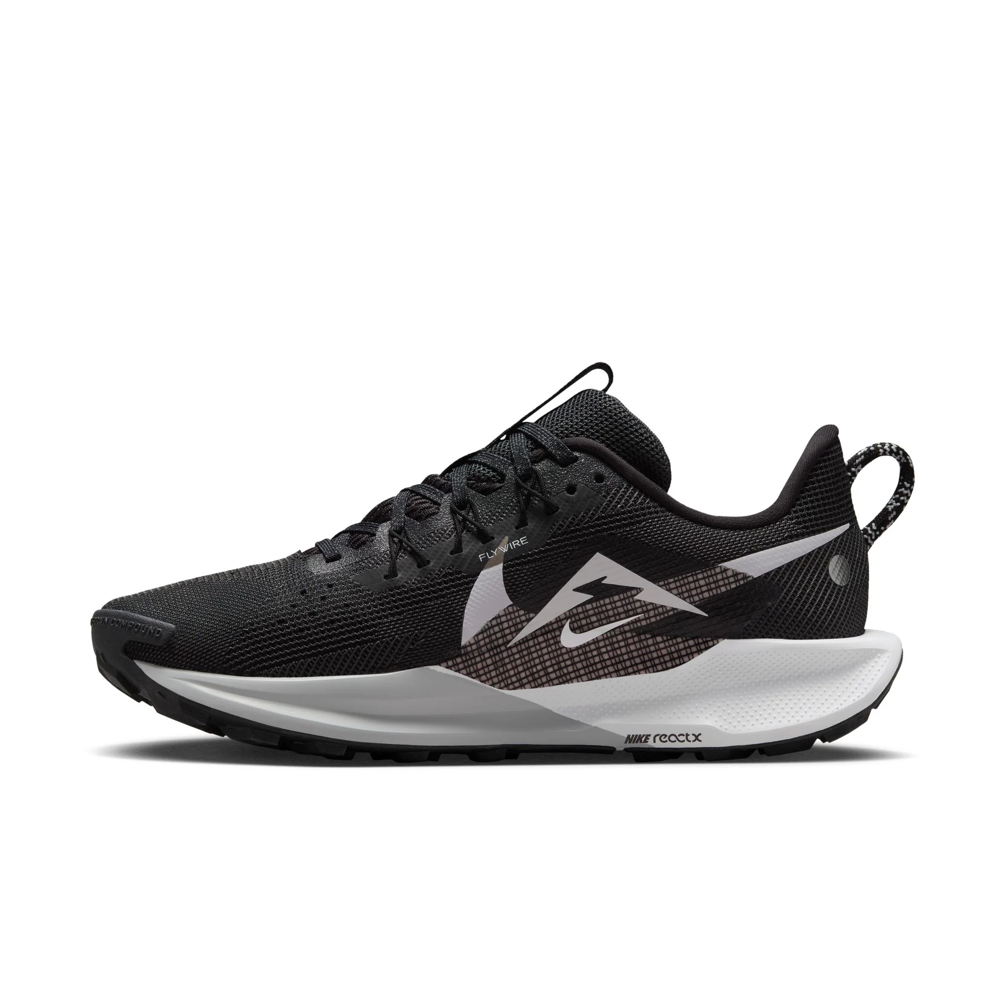 Nike Womens Reactx Pegasus Trail 5 | Black/White - Image 2