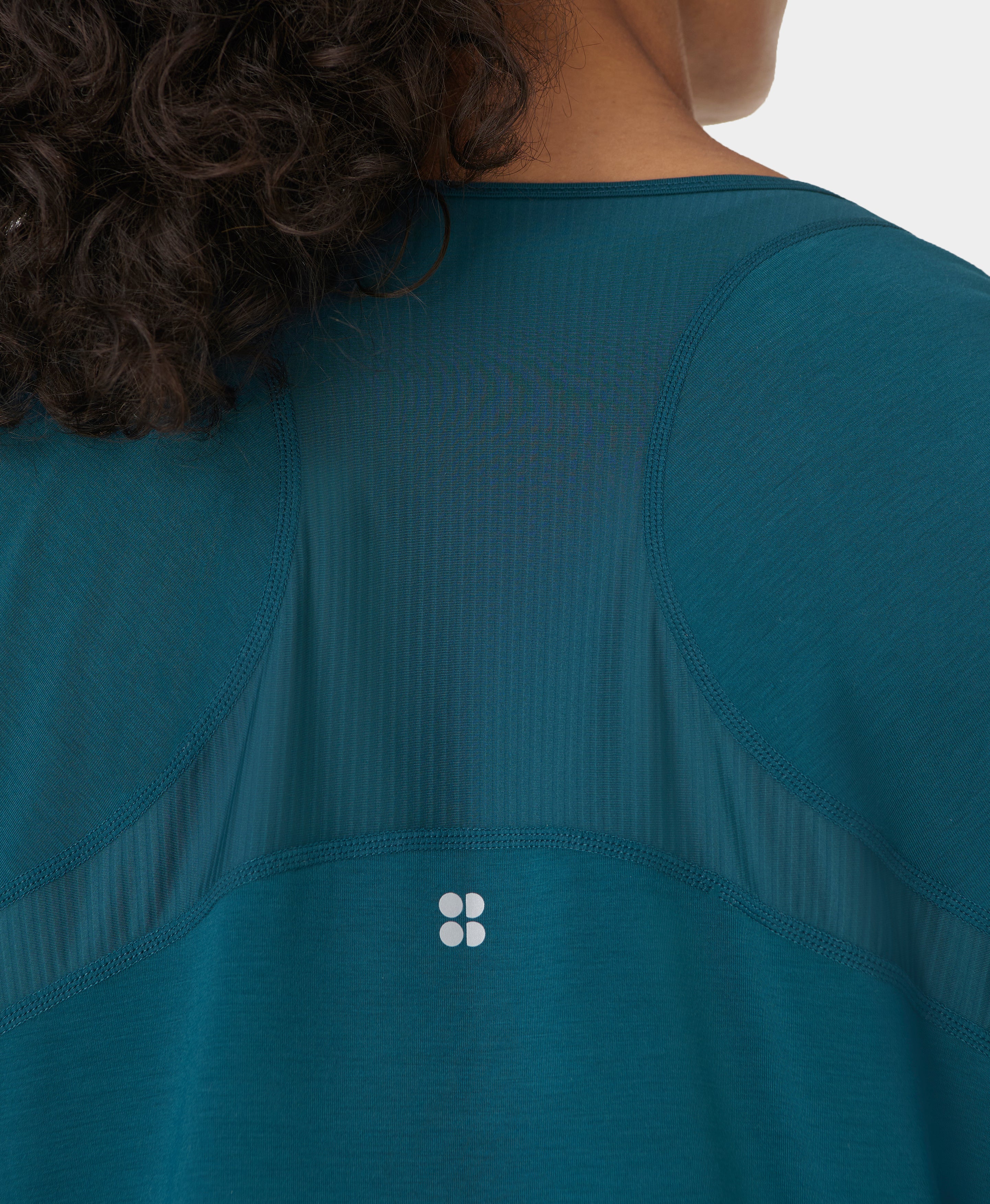 Sweaty Betty Breathe Easy Mesh Long Sleeve Tee | Deep Green - Image 6