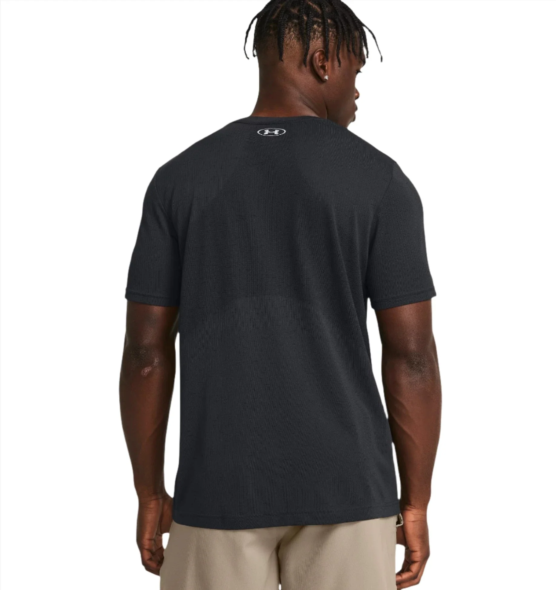 Under Armour Mens Vanish Seamless SS Tee | Black/Mod Grey - Image 2