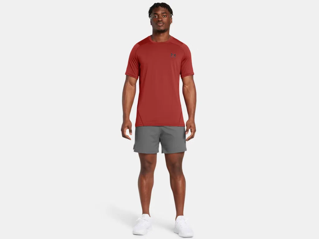 Under Armour Mens Vanish Woven 6" Shorts | Castlerock/Black - Image 3