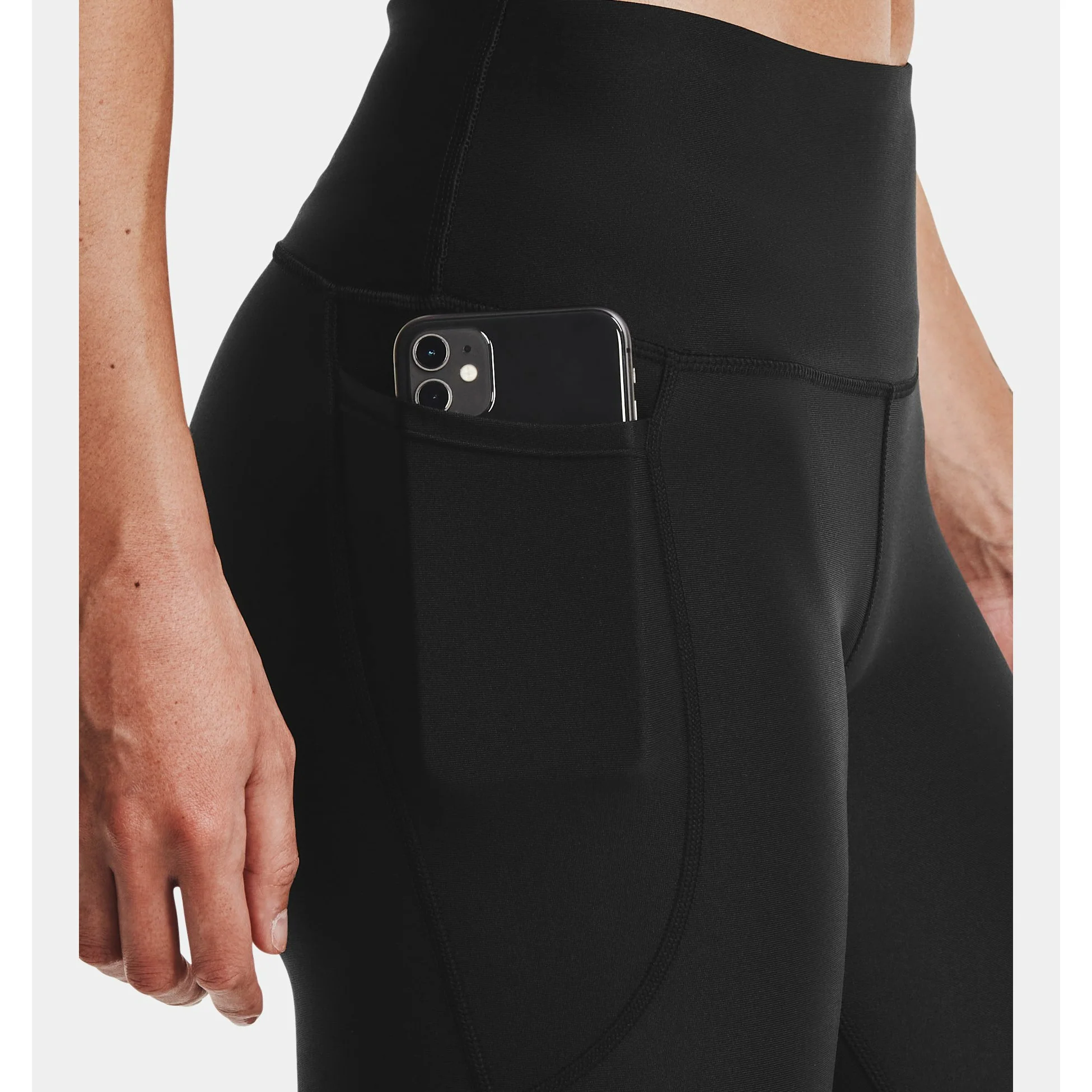 UNDER ARMOUR WOMENS HEATGEAR® ARMOUR HI-RISE ANKLE LEGGINGS | BLACK - Image 4