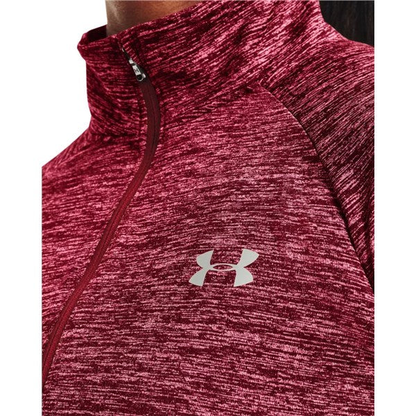 UNDER ARMOUR WOMENS TECH TWIST 1/2 ZIP | BLACK ROSE - Image 3